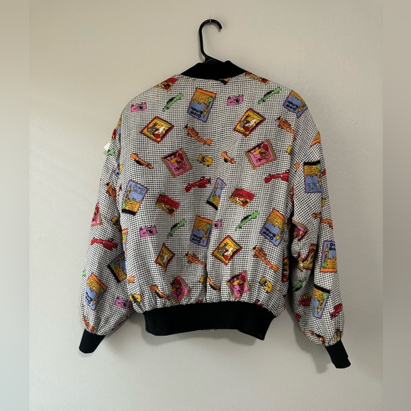 Vintage 90s scarf silk print bomber Jacket well traveled jacket size med… - Picture 5 of 8